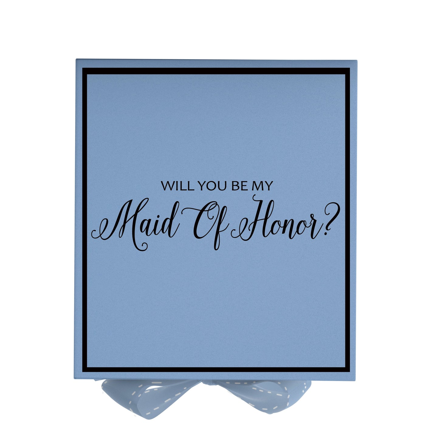 Will You Be My maid of honor? Proposal Box Light Blue - Border