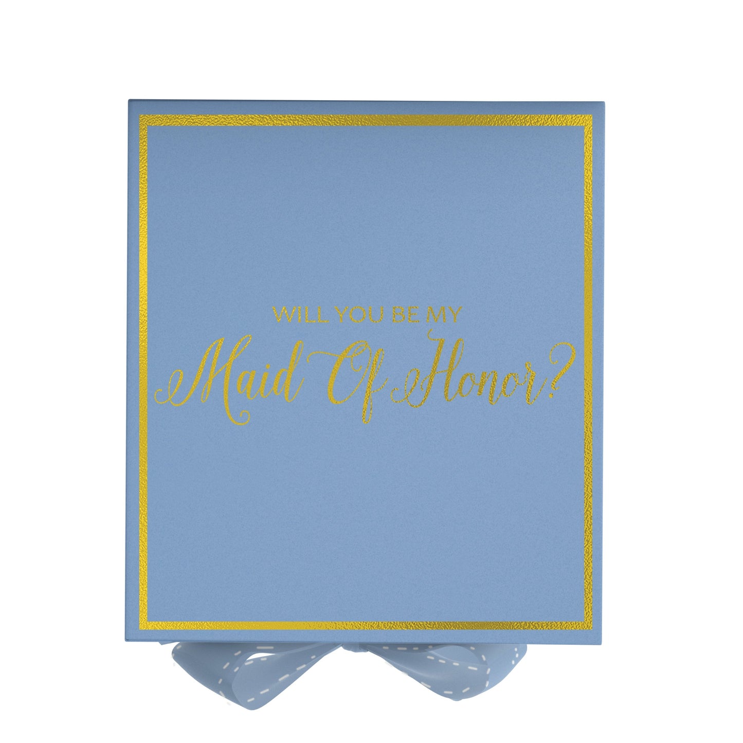 Will You Be My maid of honor? Proposal Box Light Blue - Border
