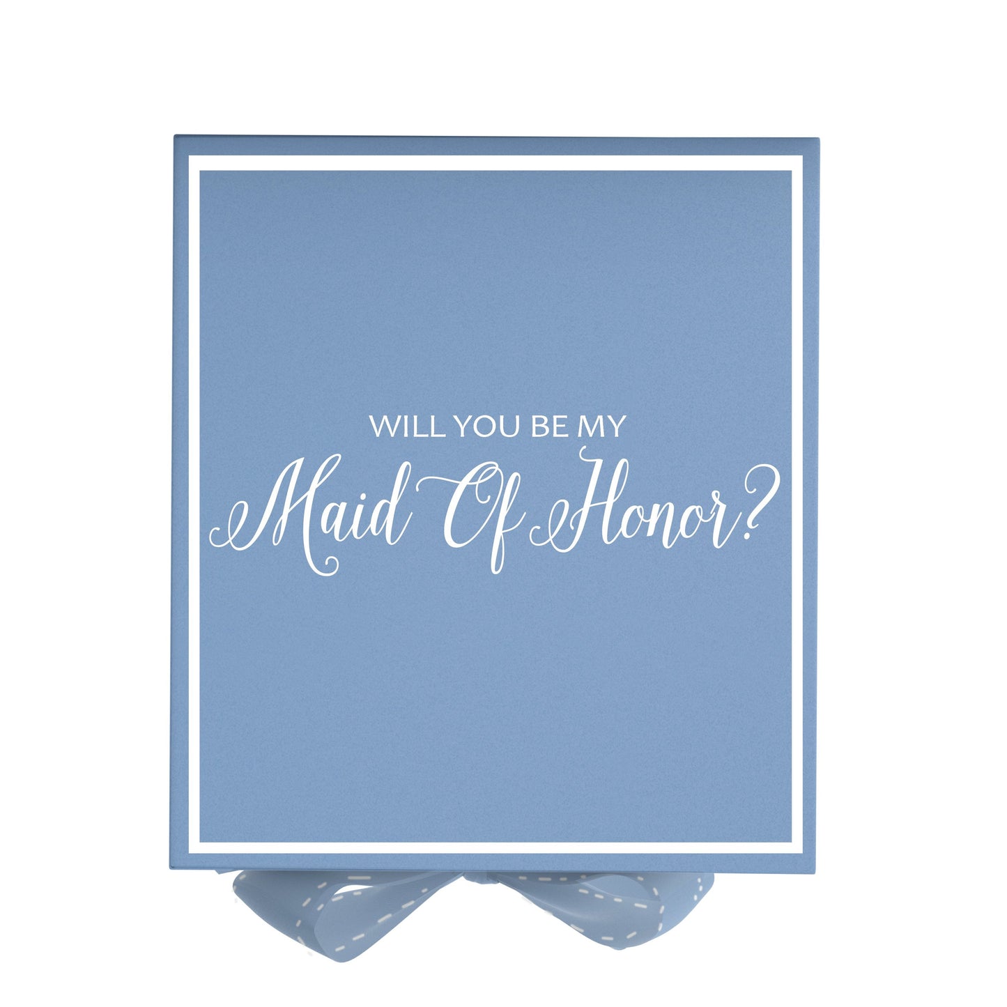 Will You Be My maid of honor? Proposal Box Light Blue - Border