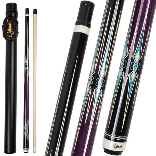Pool Cue Stick Billiard Cue Sticks with Hard Case 2-Pieces 58" Pool Table Sticks 13 mm Tip Pool Queue 19-21 oz Pool Que (Purple20oz)