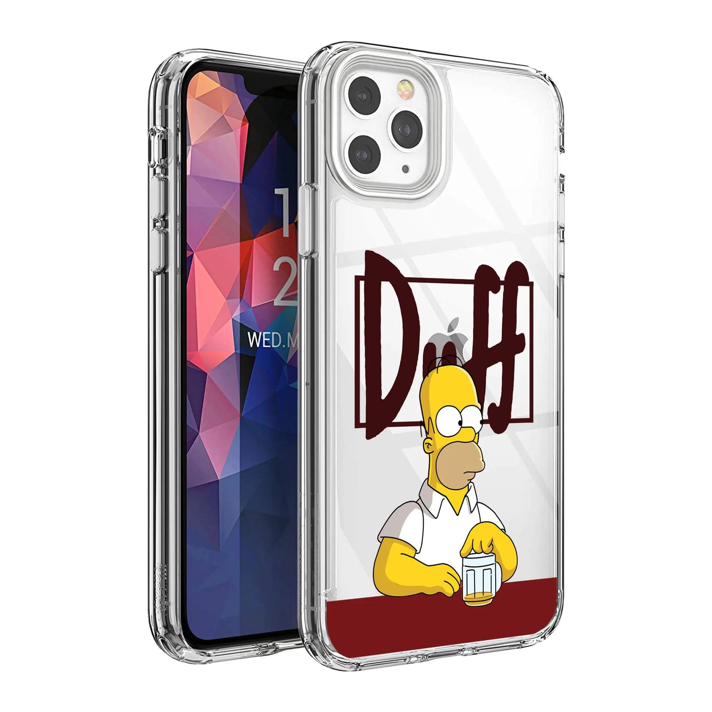 Ptaguz Compatible with iPhone 15 Pro Case Cool Design Shockproof Slim Fit TPU Cover Protective Phone Clear Case (Humorous-Simpsons-Funny-Homer-3)