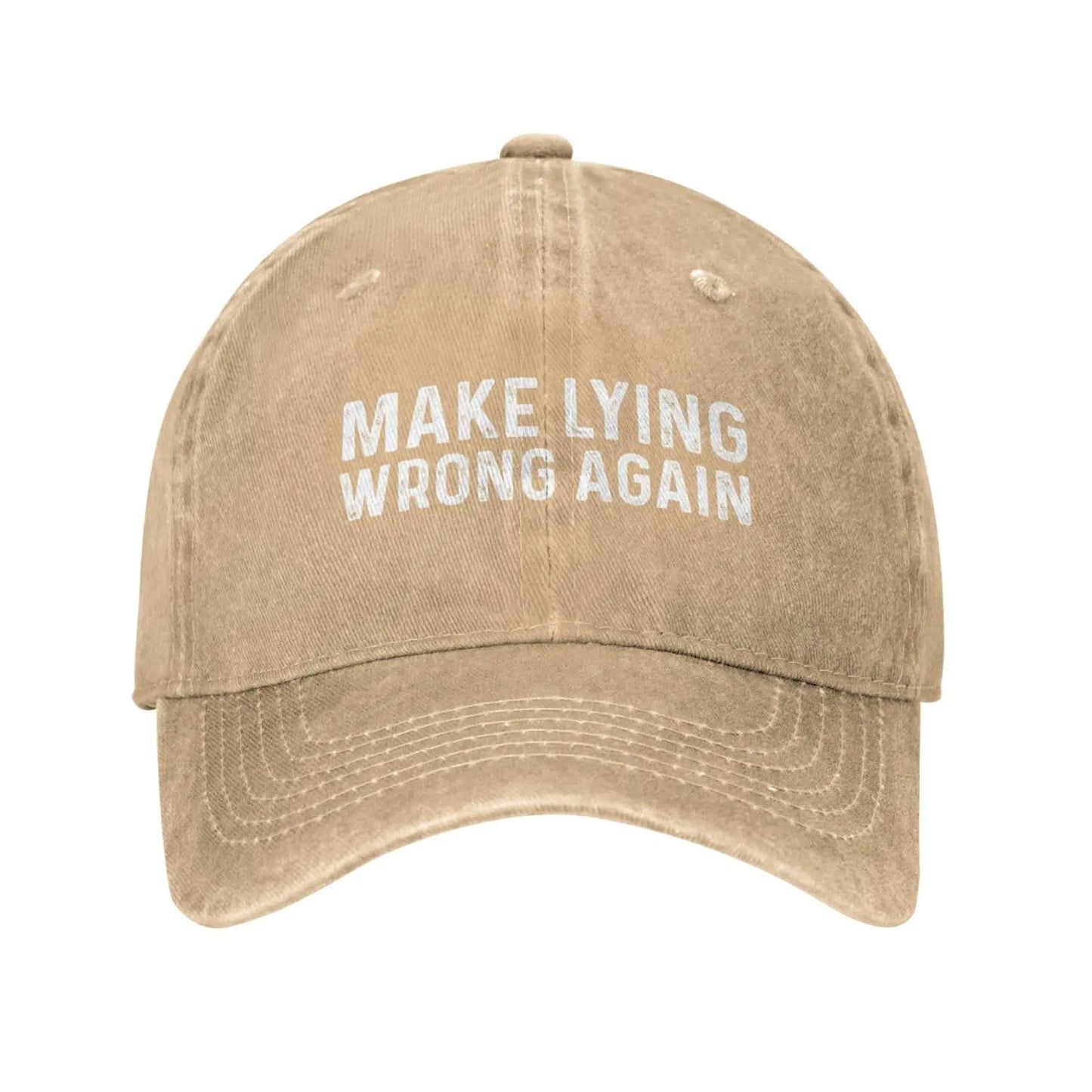 BEIXBE Make Lying Wrong Again Hat for Women Dad Hats Graphic Hat Natural