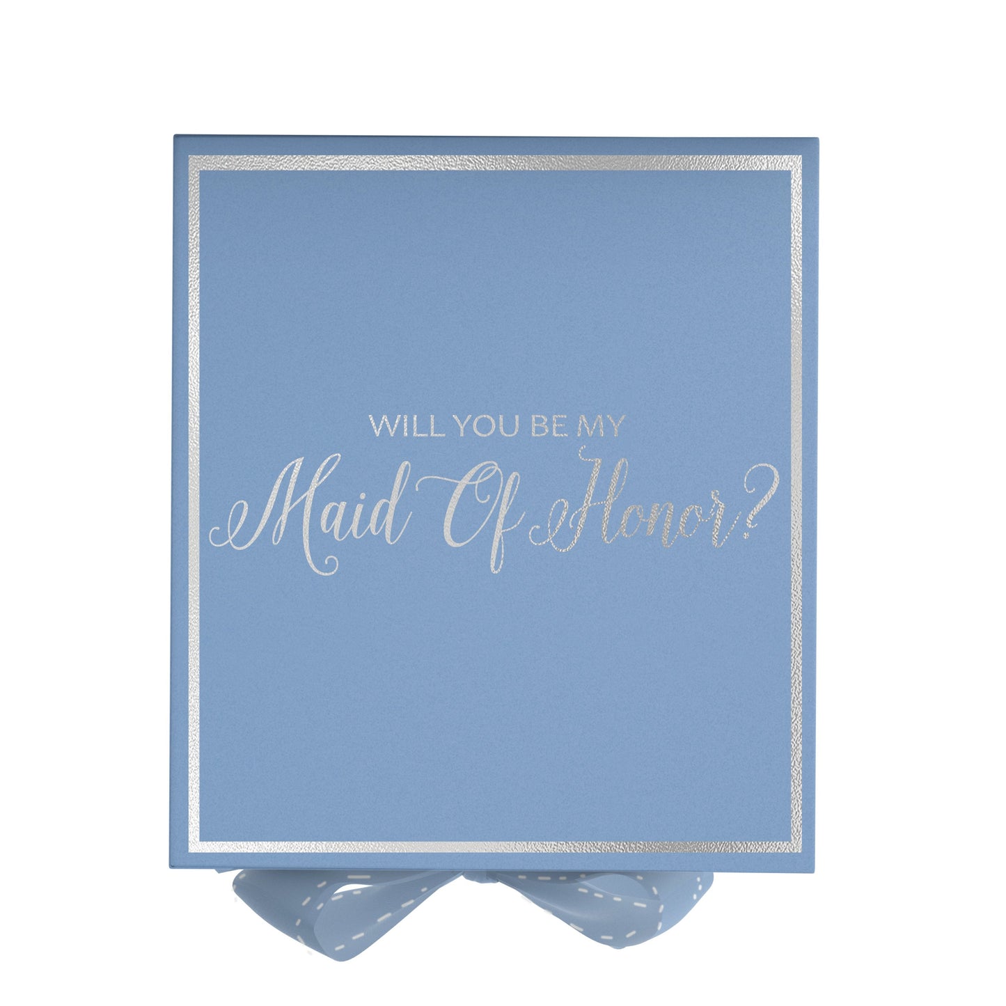 Will You Be My maid of honor? Proposal Box Light Blue - Border