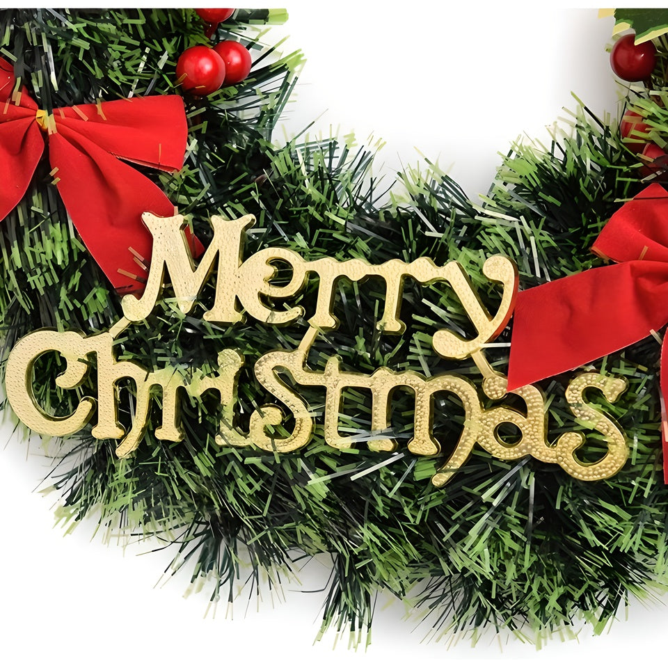 1 Piece Of 20-inch Bell-style Christmas Wreath, With Warm Light And Colored Light Options Available
