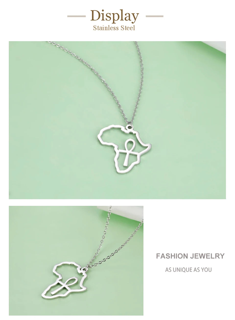 Unift Egyptian Cross Necklaces for Women Africa Key of Life Ankh Pendant Spiritual Amulet Fashion Stainless Steel Jewelry Gift
