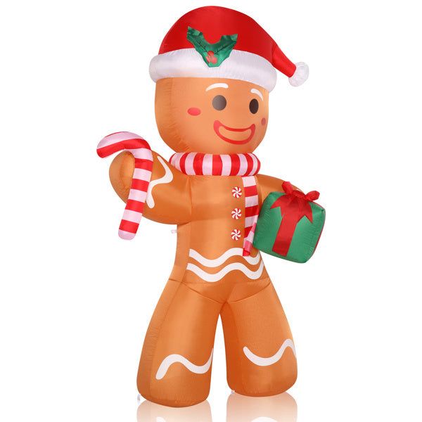 8ft Gingerbread Man Take Gift 5 LED Lights Patio Gingerbread Man Decoration 15W
