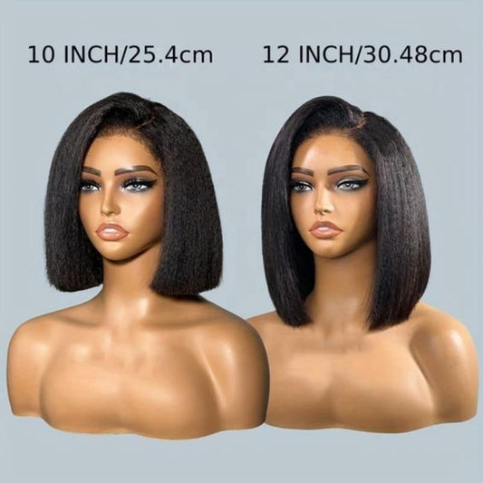 High Quality 13x4 Lace Frontal Glueless Wigs Human Hair Kinky Straight