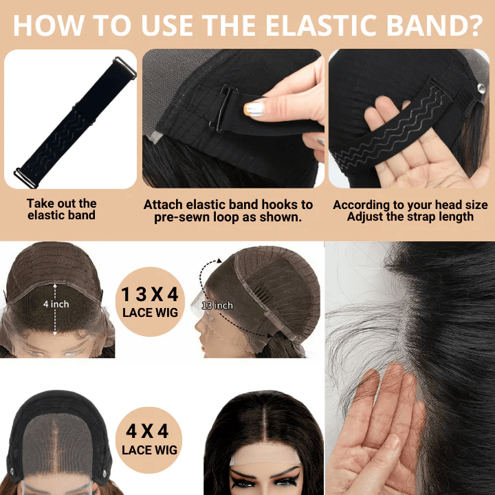 High Quality 13x4 Lace Frontal Glueless Wigs Human Hair Kinky Straight