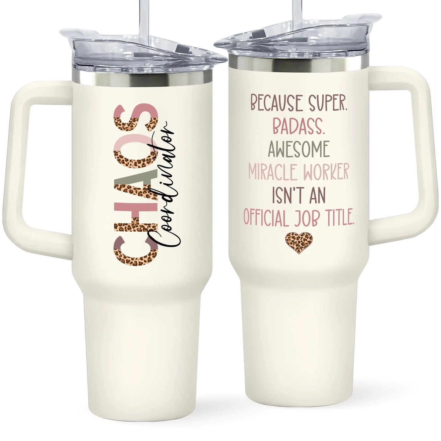 Thank You Gifts for Women Boss Coworker Manager Office Teacher Nurse Assistant Mom - Chaos Coordinator Gifts - Boss Lady Gifts Boss Lady Gifts for Women Boss Lady for Her - 40 Oz Tumbler
