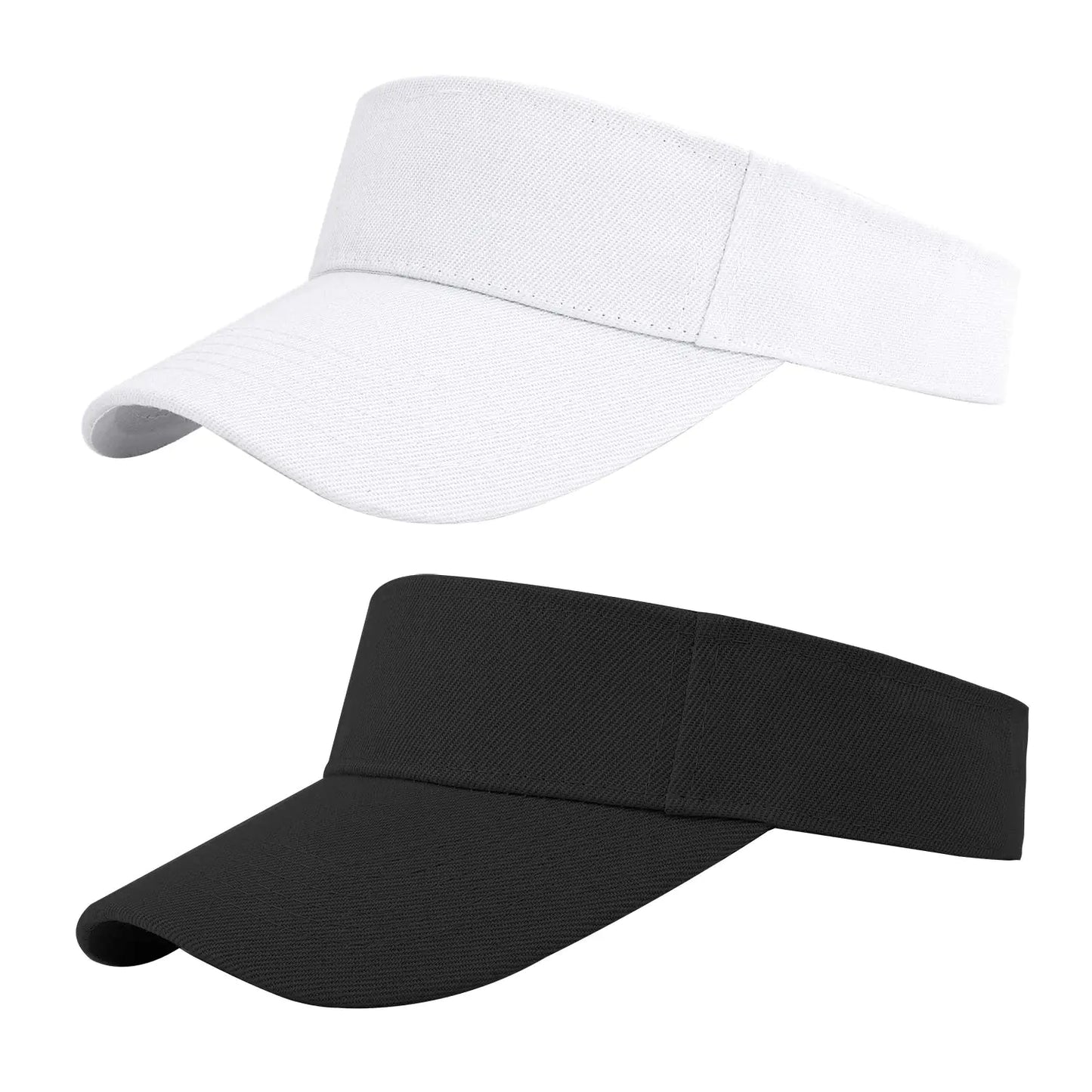 Cooraby Sports Sun Visor Hats Adjustable Sun Visor Caps for Women and Men Black White