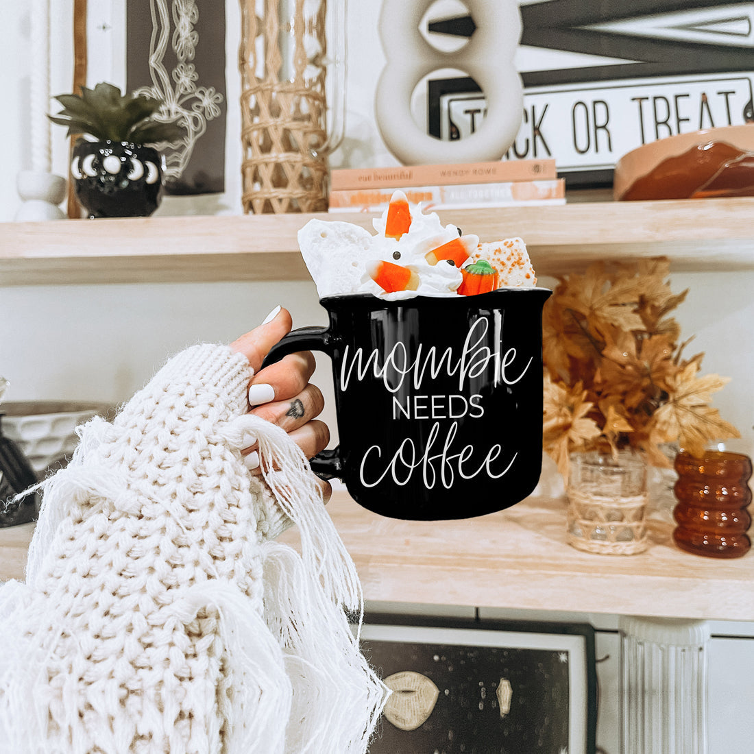 Mombie | Funny Black Halloween Coffee Mug