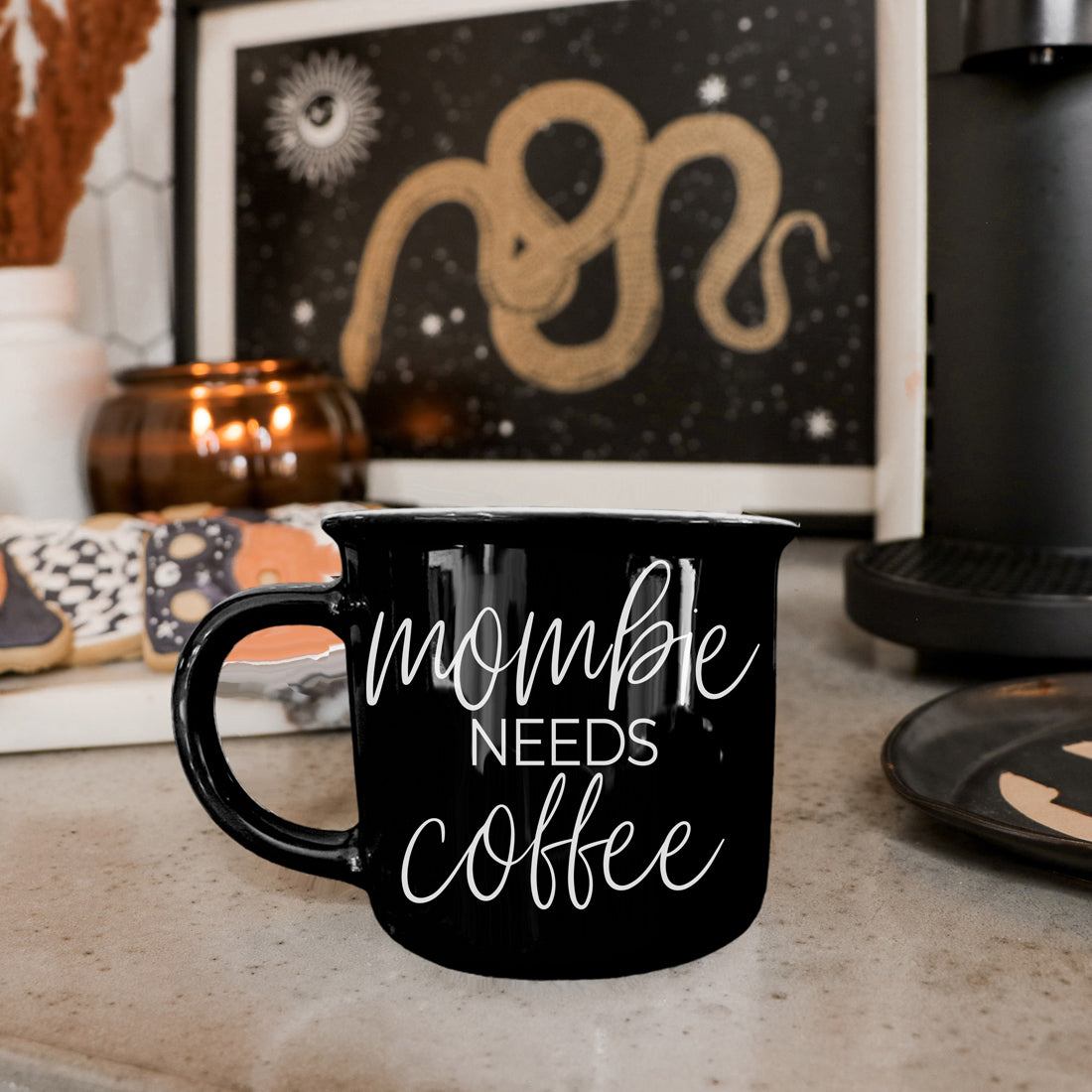 Mombie | Funny Black Halloween Coffee Mug