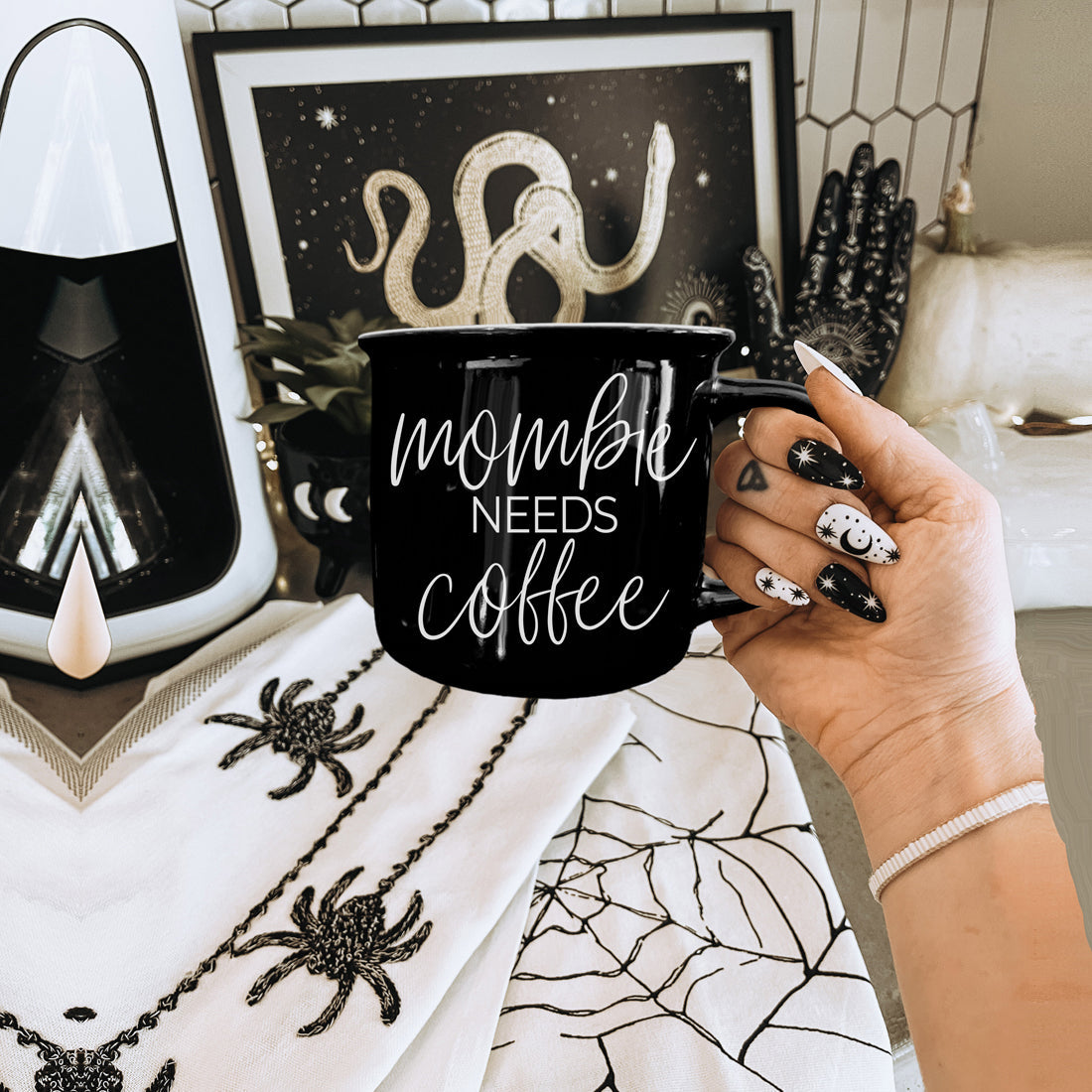 Mombie | Funny Black Halloween Coffee Mug