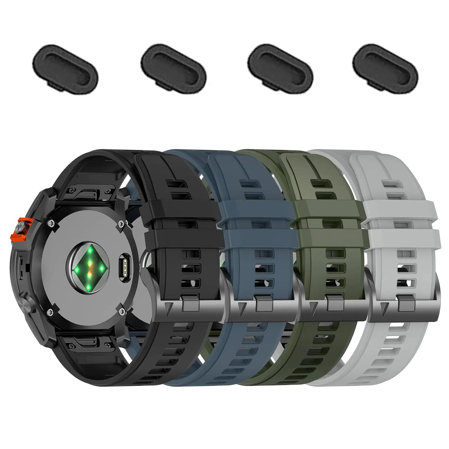 22mm Quickfit Watch Band Compatible with Garmin Fenix 8 AMOLED 47mm/Fenix E/7 Pro/7/6 Pro/6/5 Plus/5, Silicone Straps for Descent G1 Solar/Epix Pro 47mm/Approach S70/Forerunner 965/955
