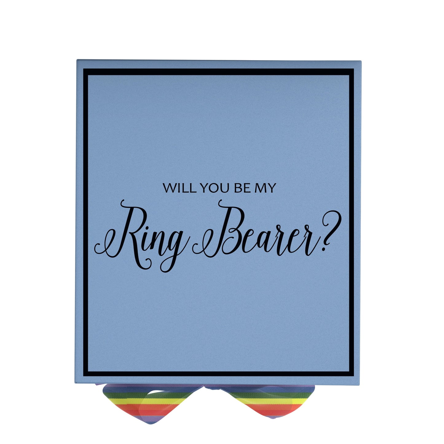 Will You Be My Ring Bearer? Proposal Box light blue - Border -