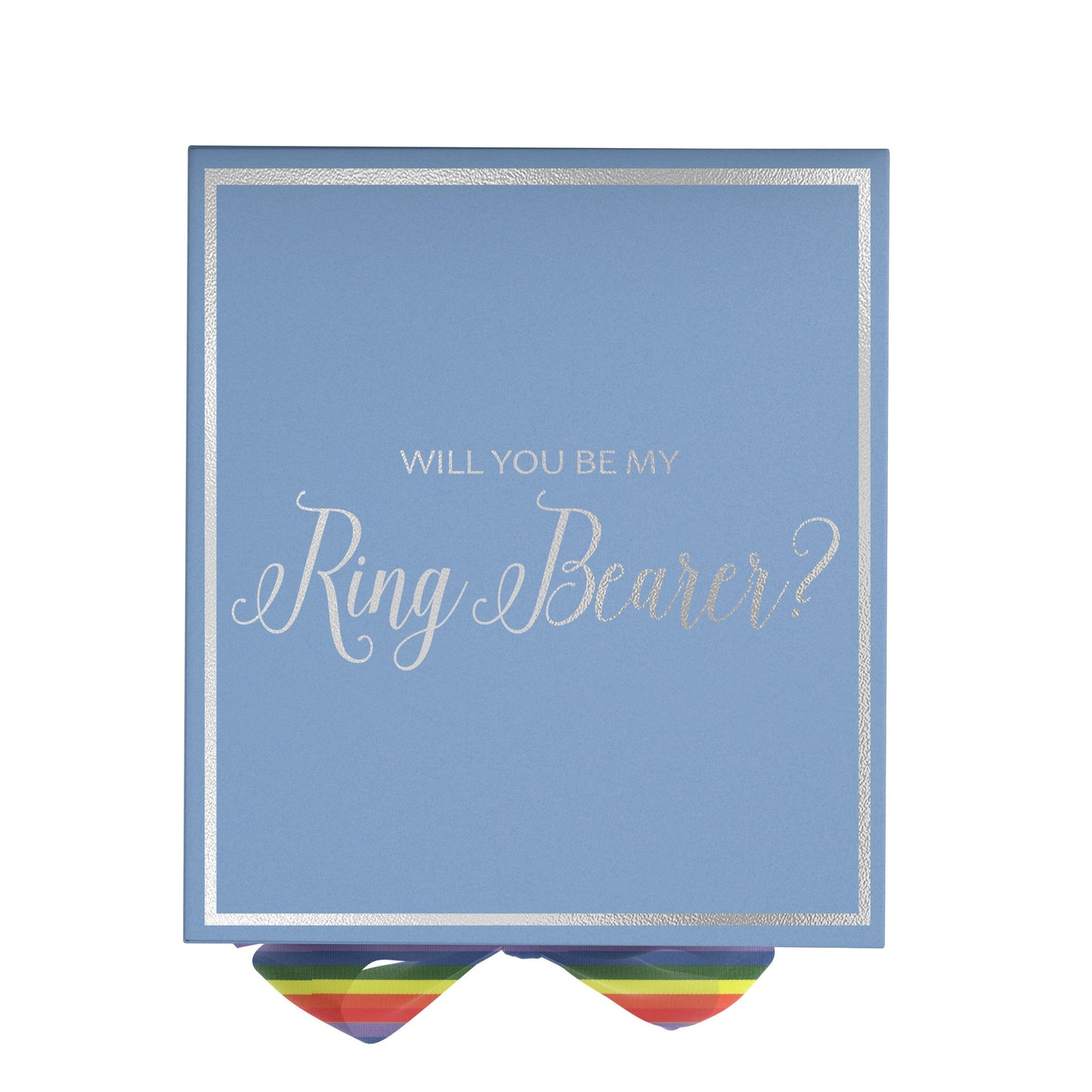 Will You Be My Ring Bearer? Proposal Box light blue - Border -