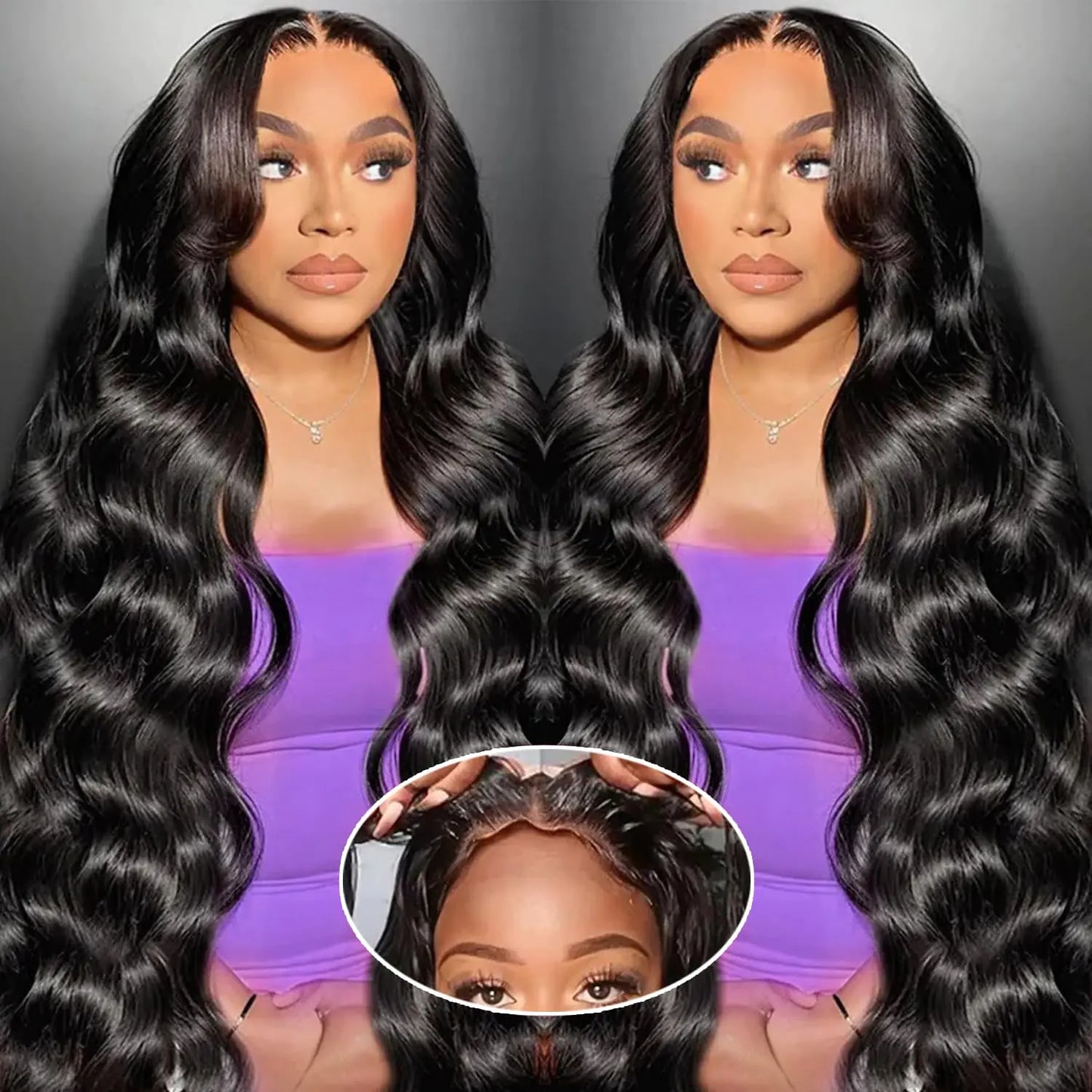 TopSilky 5x9 Glueless Wigs Human Hair Pre Plucked Pre Cut Body Wave 180% Density Wear and Go Glueless Wigs Human Hair 5x9 Hd Lace Closure Wigs Human Hair pre cut(28 inch)