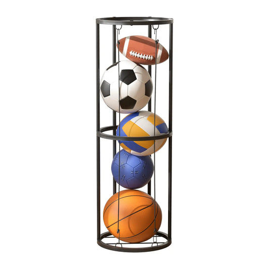 DDK Ball Storage Rack Ball Holder Wall Mount Vertical Ball Storage Rack for BasketballSoccer Ball Football and Volley Ball Holder for Gym Garage Childrens Playroom Room and Outdoor Use