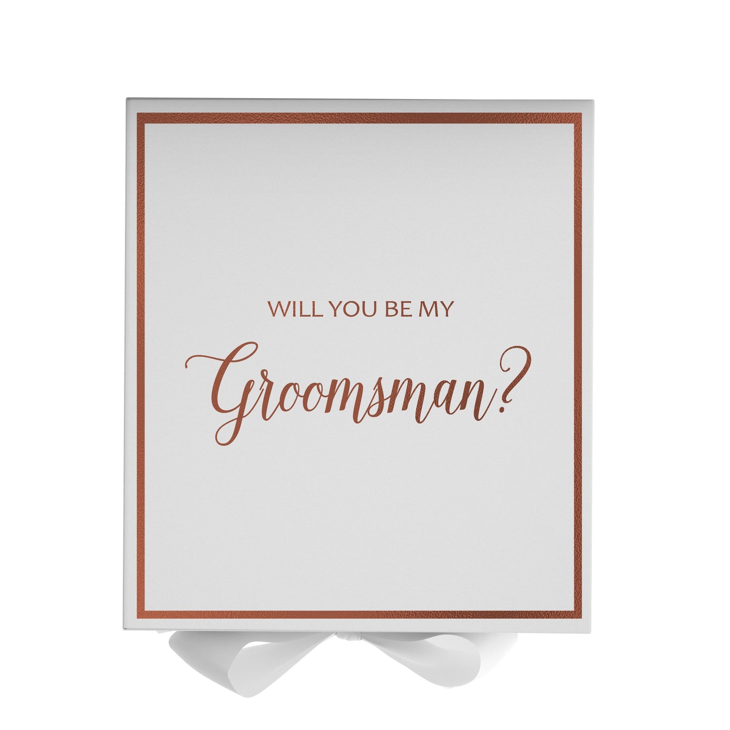 Will You Be My groomsman? Proposal Box White - Border