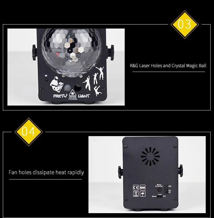 LED Disco Ball Light RGB Projector for Parties (1 Set)