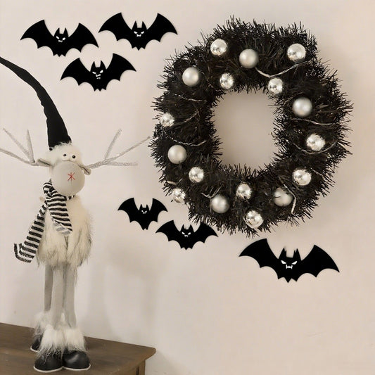 1 Piece Of 24-inch Black-themed Garland With Silver Ball Accessories And Christmas Letters