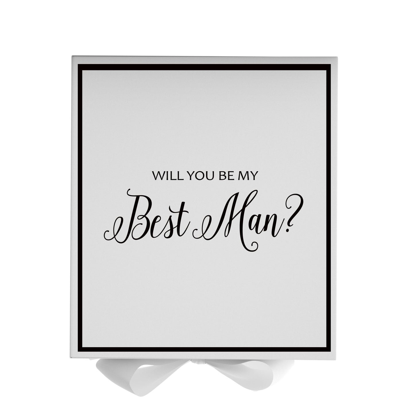 Will You Be My Best man? Proposal Box White -  Border