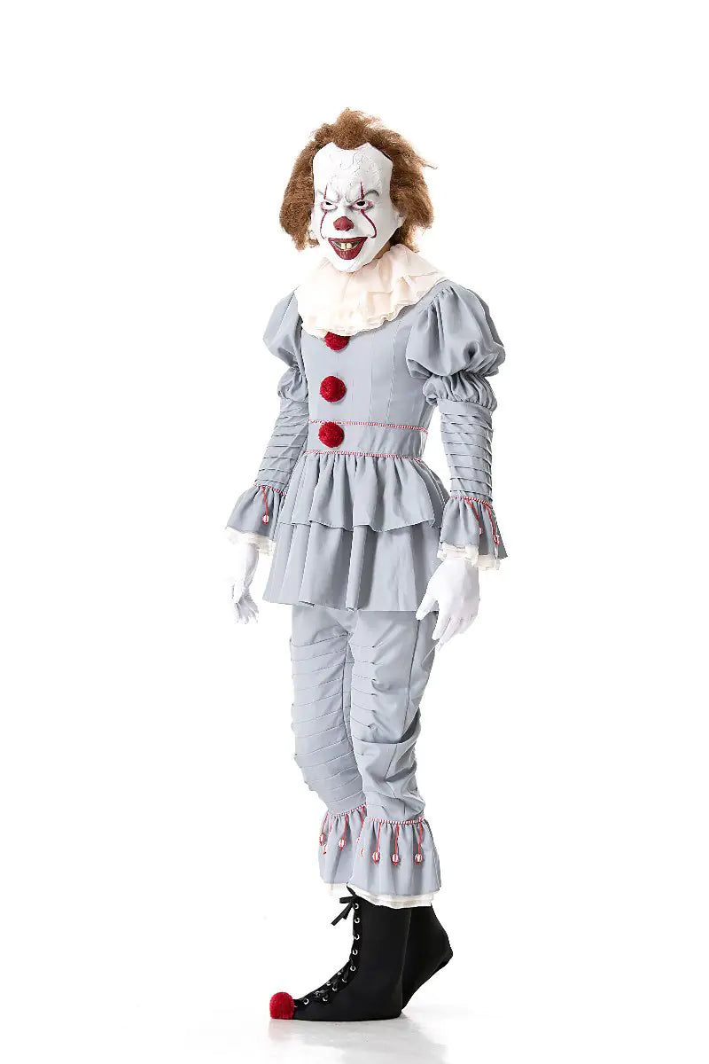 Halloween Clown Costume with Scary Mask Set