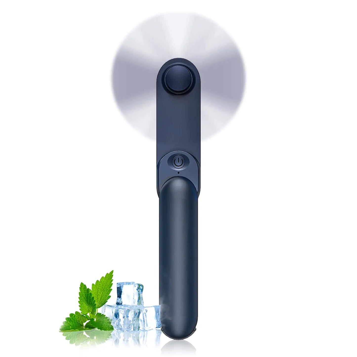 JSQBD Handheld Mini Fan with USB Rechargeable 2000mAh Battery Portable Hand Held Lash Fan for Makeup Pocket Fan with 13 Woking Hours Small Foldable Fan for Travel Gifts for Women - Dark Blue