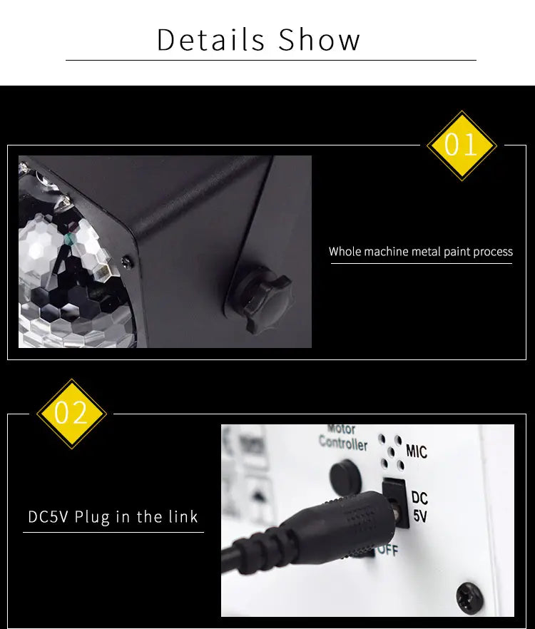 LED Disco Ball Light RGB Projector for Parties (1 Set)