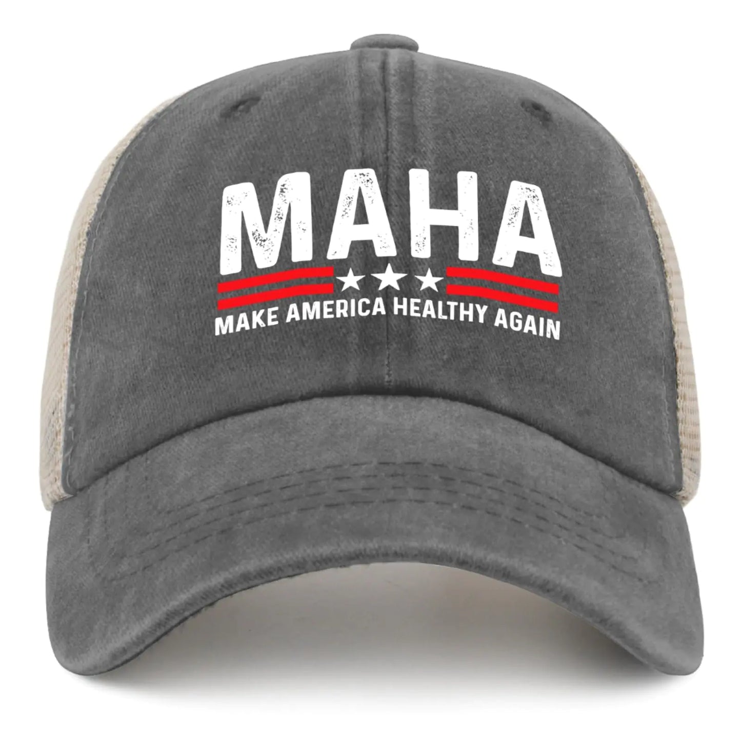 Zuriohalk Maha Make America Healthy Again Hat Trucker Hat for Men Funny Baseball Cap Funny Gifts Gray
