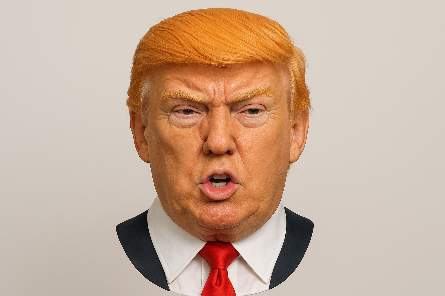 RAPGET Donald Trump Mask Presidential Candidate Mask - Realistic Latex Celebrity Costume for Adults - Great Halloween Party Accessory - Orange Hair Adult Size