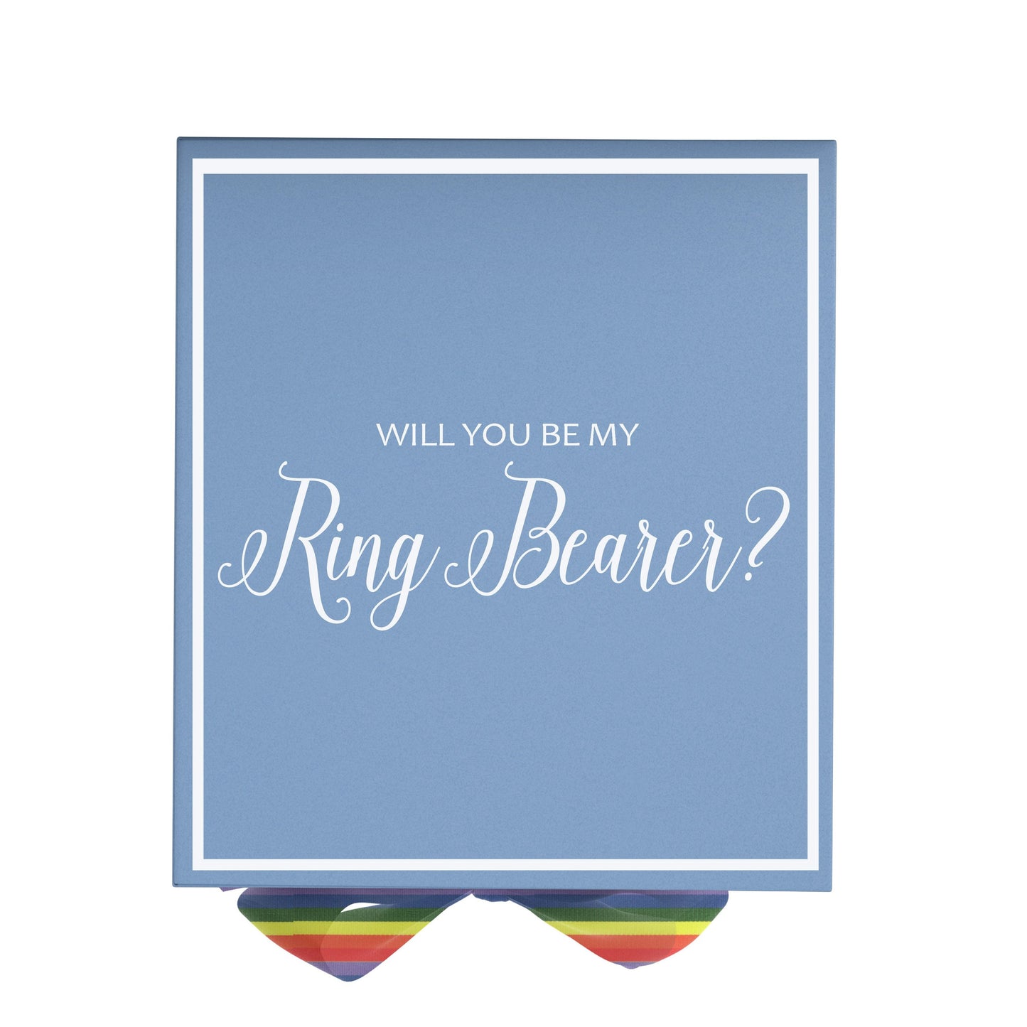 Will You Be My Ring Bearer? Proposal Box light blue -  Border -