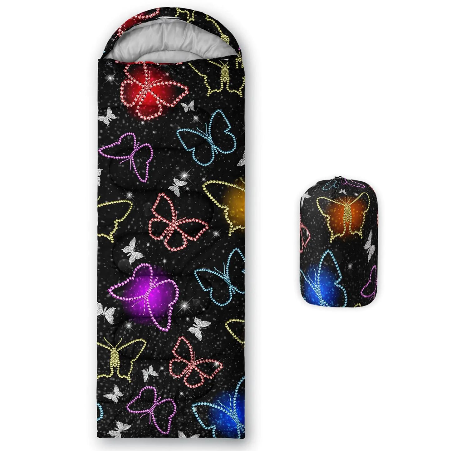 Sleeping Bags for Adults and Kids Backpacking Camping Sleeping Bags for Girls and Boys Lightweight Waterproof Cold/Warm Sleeping Bag for Season Camping Essentials Outdoor Travel with Compression Bags