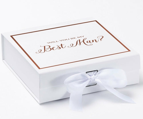 Will You Be My Best man? Proposal Box White -  Border