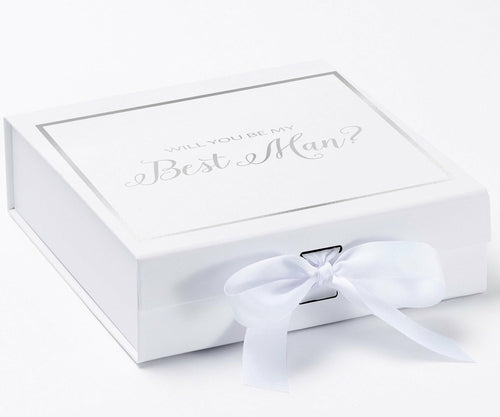 Will You Be My Best man? Proposal Box White -  Border