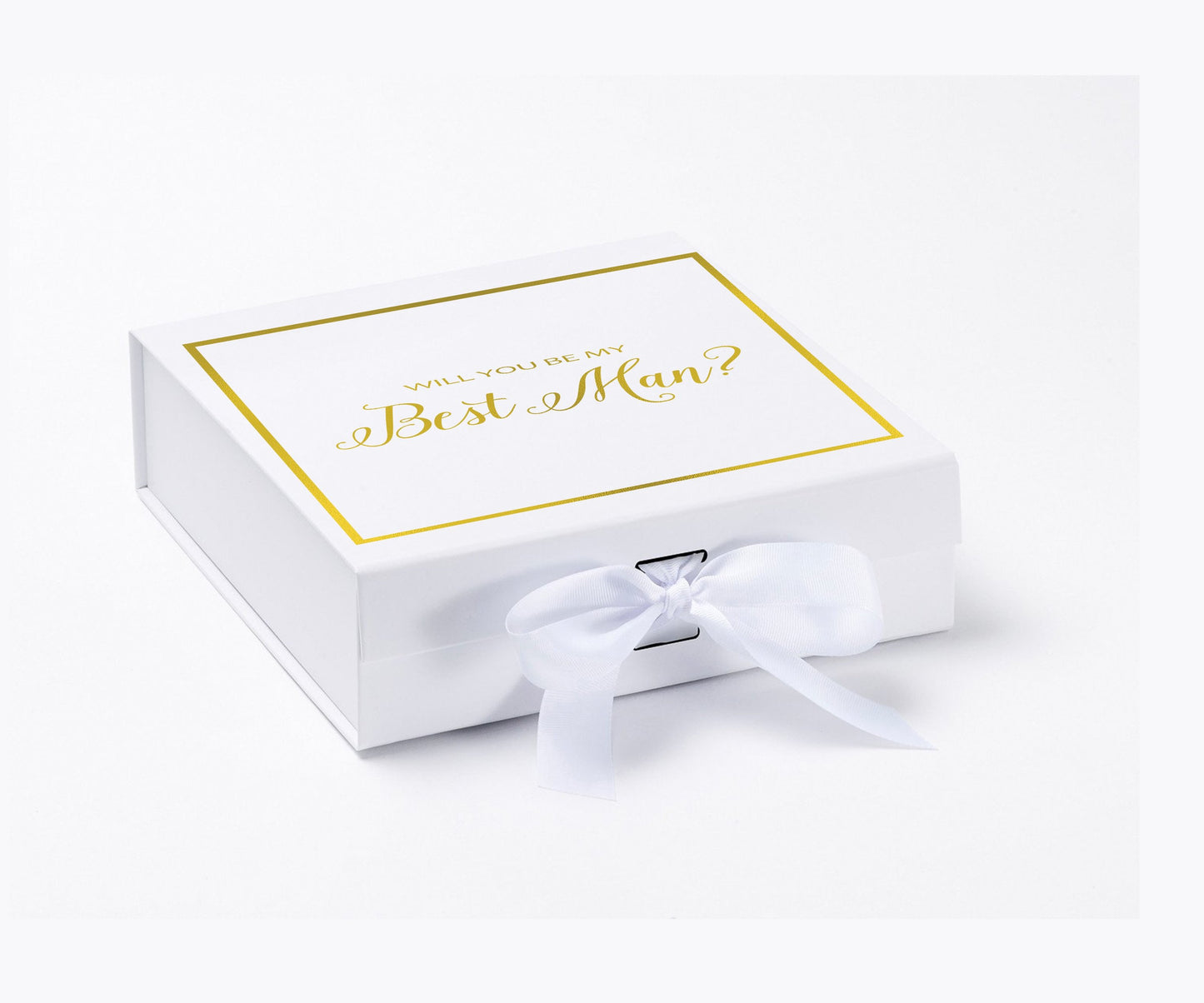 Will You Be My Best man? Proposal Box White -  Border