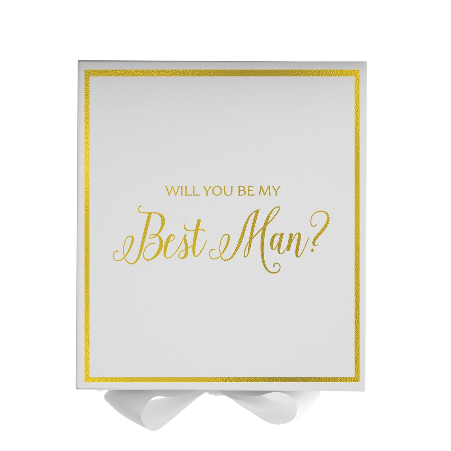 Will You Be My Best man? Proposal Box White -  Border
