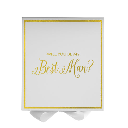 Will You Be My Best man? Proposal Box White -  Border