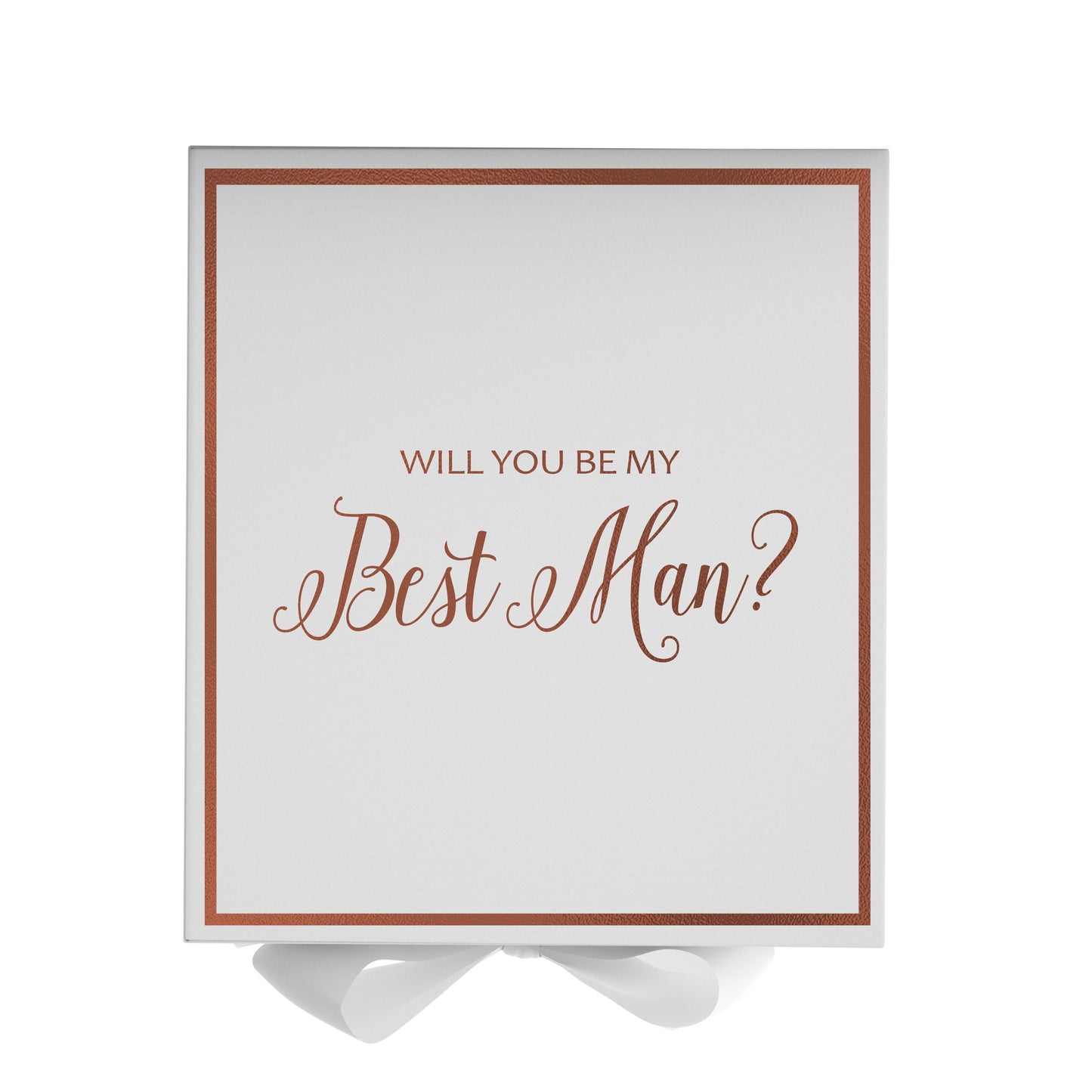 Will You Be My Best man? Proposal Box White -  Border
