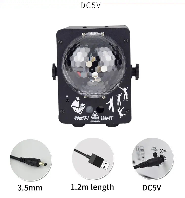LED Disco Ball Light RGB Projector for Parties (1 Set)
