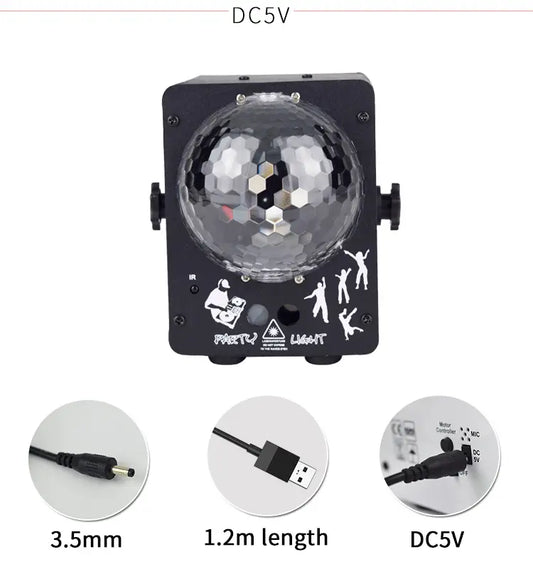 LED Disco Ball Light RGB Projector for Parties (1 Set)