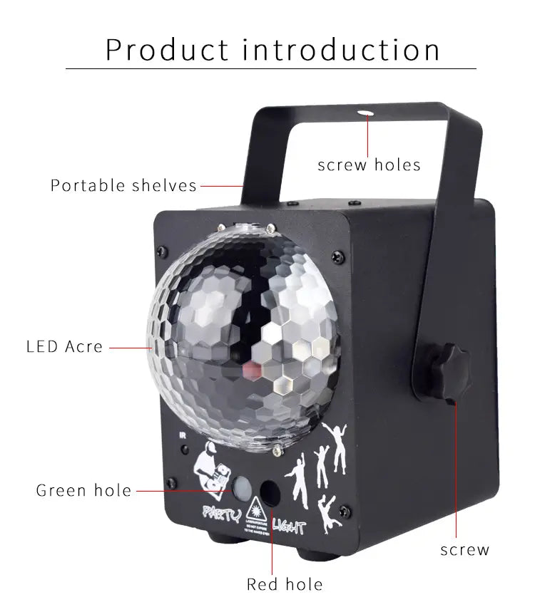 LED Disco Ball Light RGB Projector for Parties (1 Set)